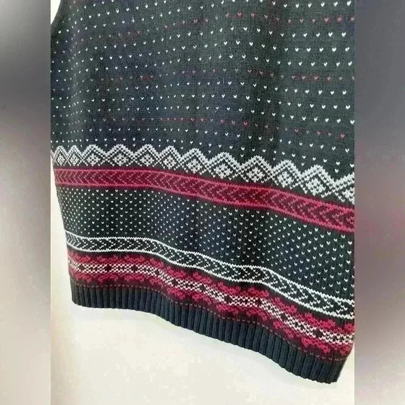 Vintage Northern Reflections Women’s Skates Red Cottagecore Black Sweater Vest L - Picture 13 of 14